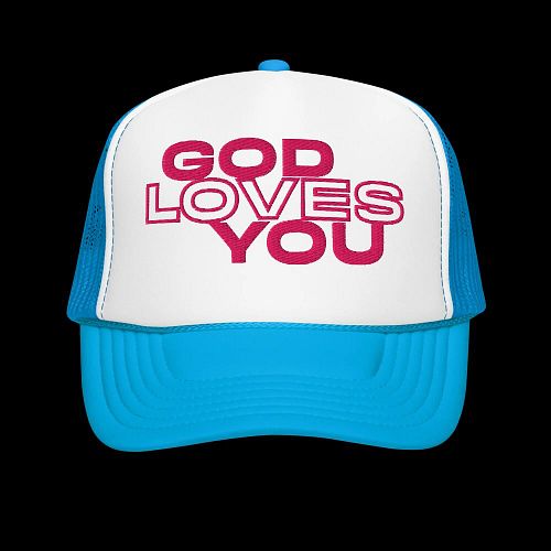 🚨 NEW DROP: God Loves You Trucker Hat 🚨

Bold message. Clean fit. This mesh snapback is your new go-to reminder that God Love...