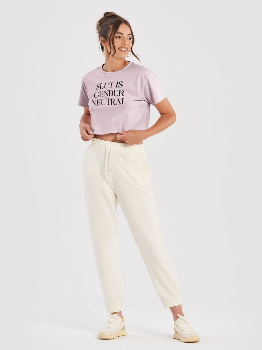 slut is gender neutral (black text) - Crop Top [Women's Sizing] product image (4)