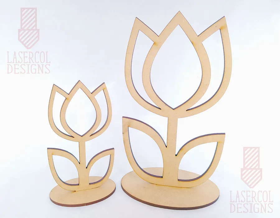 Flowers - Set 3 - (Two Sizes, Five Styles)- Laser Cut Files product image (2)