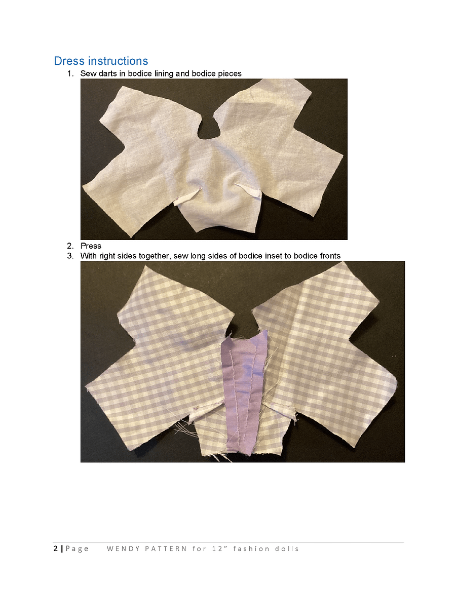 Wendy sewing pattern for 12
