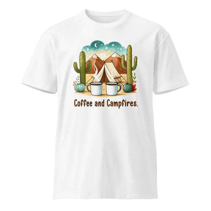 Coffee and Campfires Under Starry Skies Unisex Premium T-Shirt product image (1)