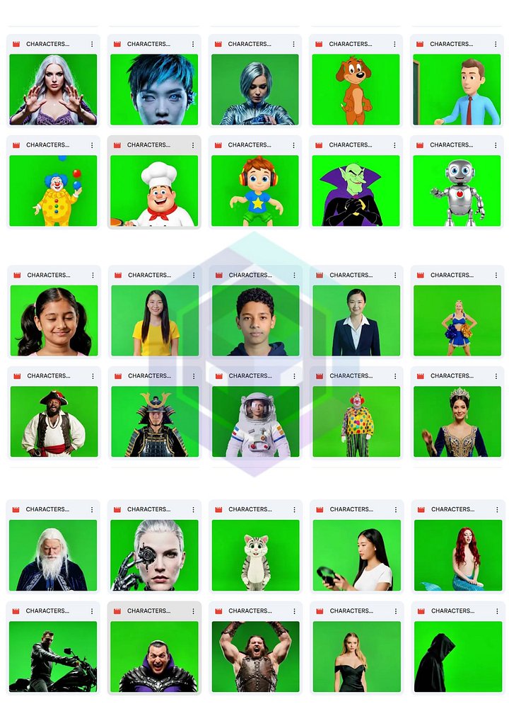 100 DYNAMIC CHARACTERS DOING ACTIONS GREEN SCREEN BUNDLE FOR VIDEO CREATORS product image (2)