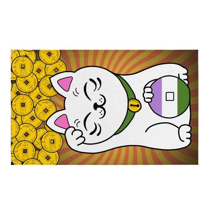Maneki neko genderqueer pride flag product image (1)