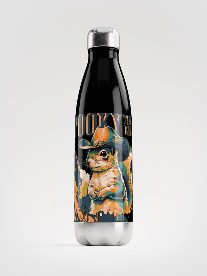 Pooky the Kid Cowboy Squirrel Stainless Steel Water Bottle product image (1)