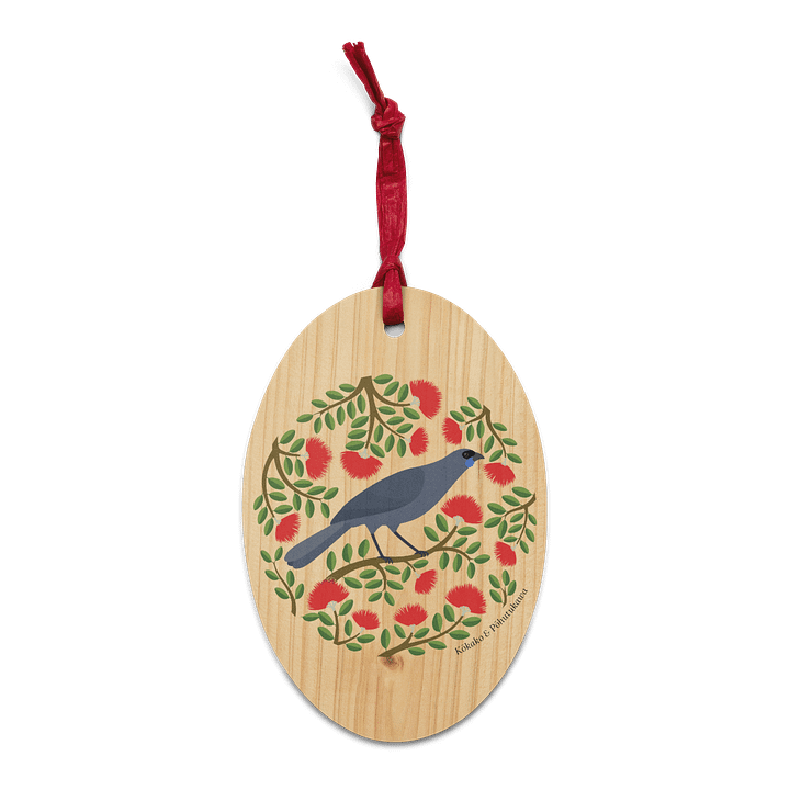 Kōkako in Pōhutukawa Wooden Ornament product image (1)