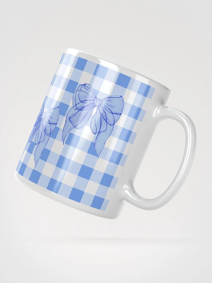 Mug Blanc Vichy Revisité - Bleu Ciel - Cadeau Style Chic et Poétique product image (2)