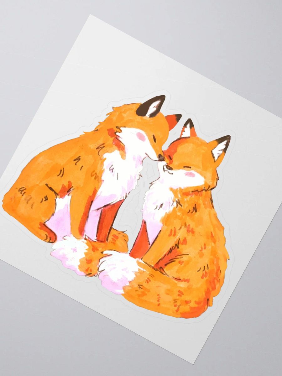 Whimsical Foxes Affection Kiss Cut Stickers product image (3)