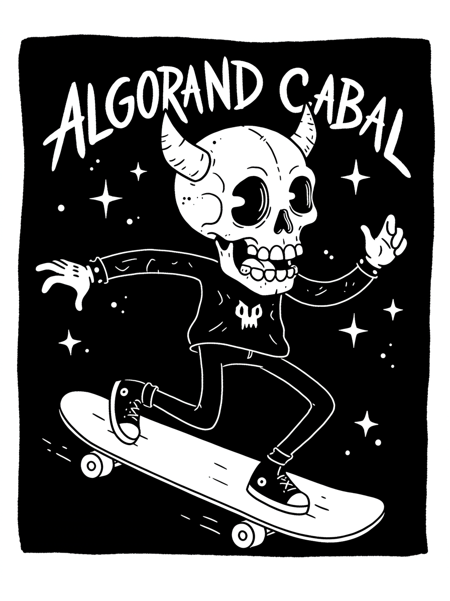 Algorand Cabal - Skull Skater (Horns) Magnet product image (2)
