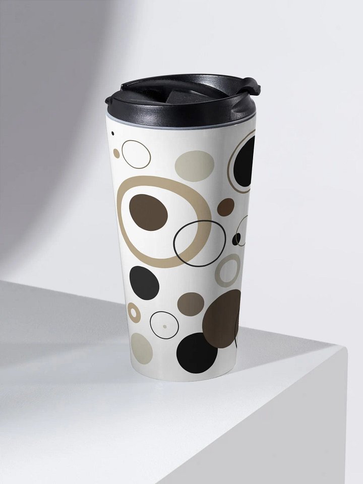 Abstact Circles Travel Mug - Taupe/Black product image (1)