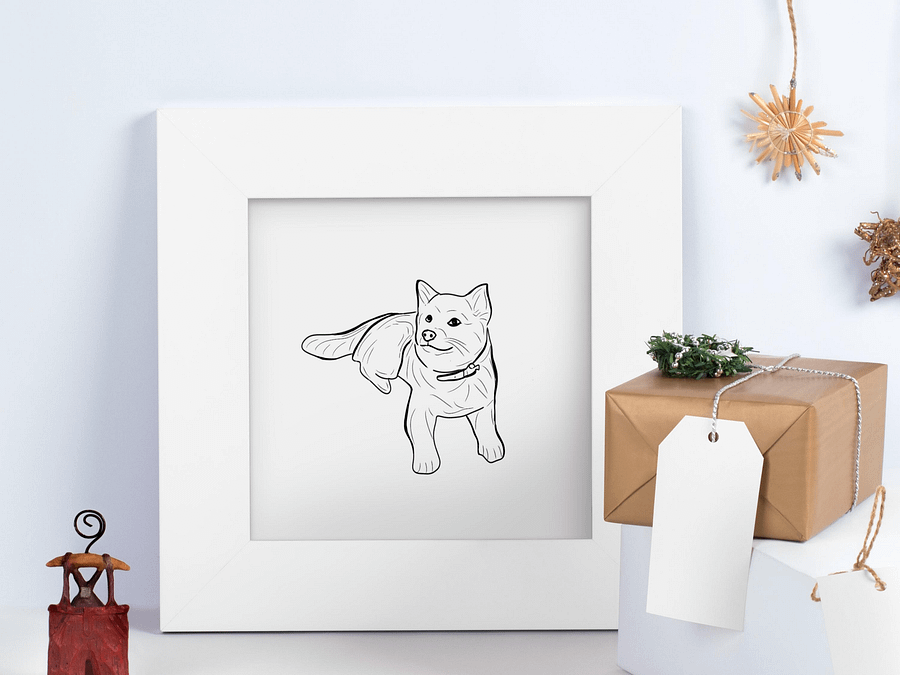pet portrait custom drawing from photo product image (6)