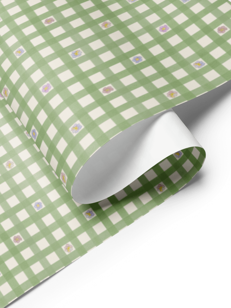 Gingham Blossoms Wrapping Paper Set of 3 Sheets product image (8)