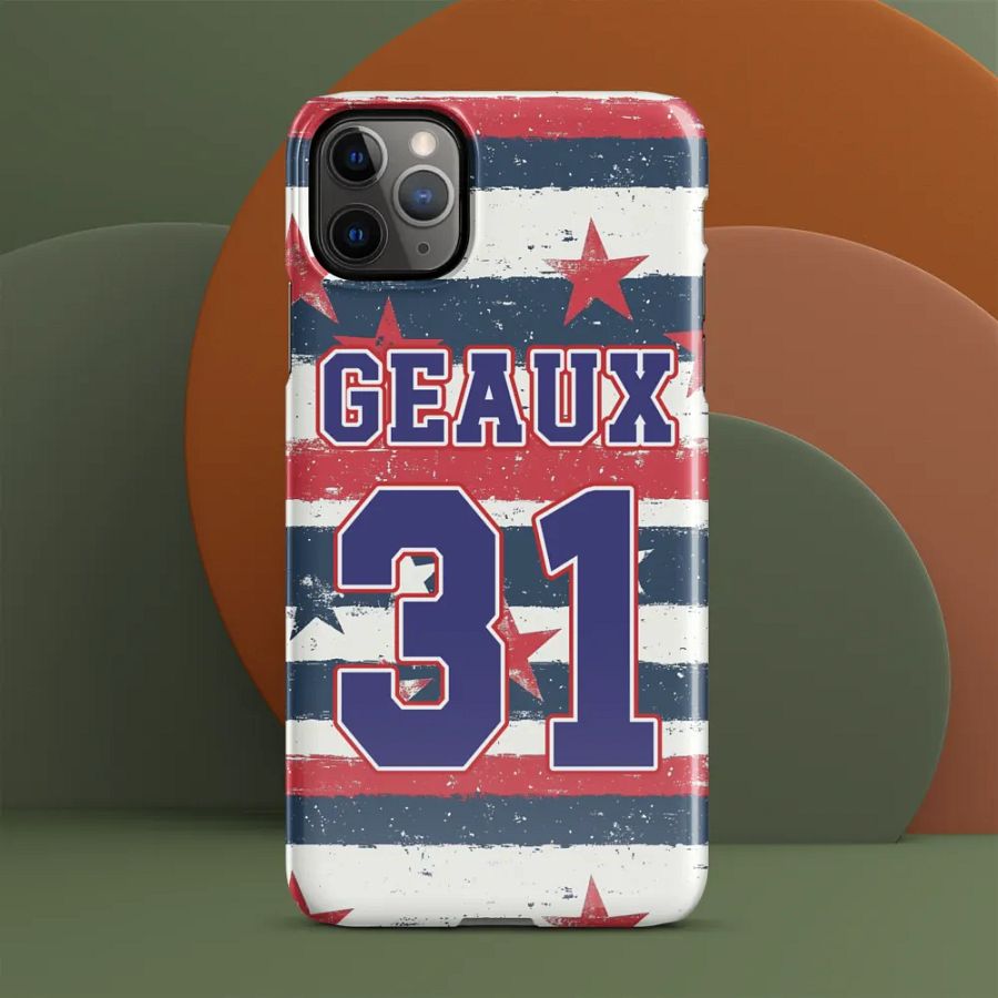 Geaux 31 Vintage Stars & Stripes iPhone Pattern Snap Case product image (55)