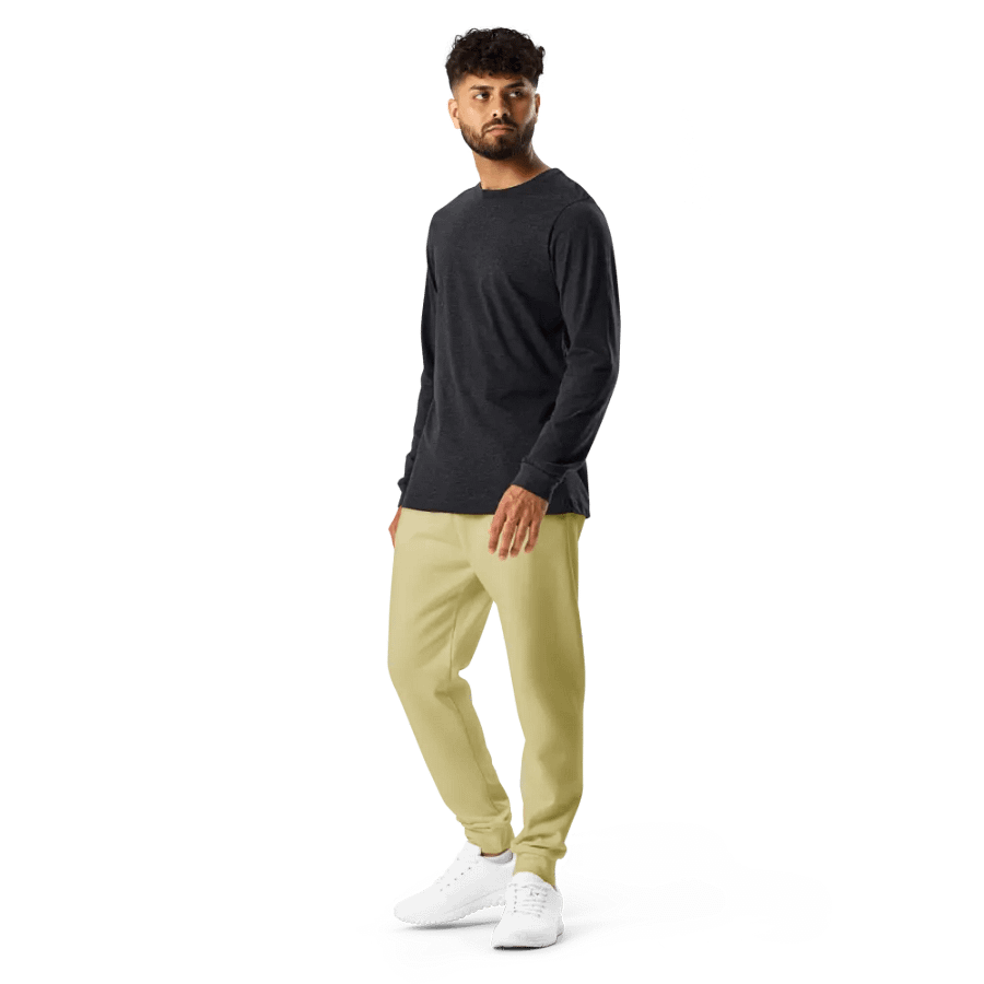 Plain Medium Yellow Soft Summer Recycled Polyester Premium Men's Joggers by Treasure Pie product image (12)