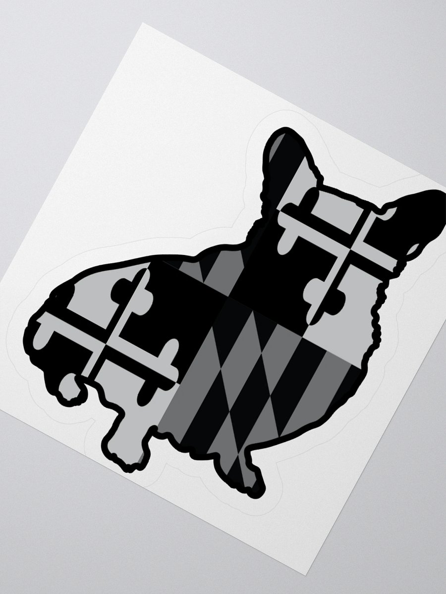 Maryland Flag Corgi (B&W) Sticker product image (4)