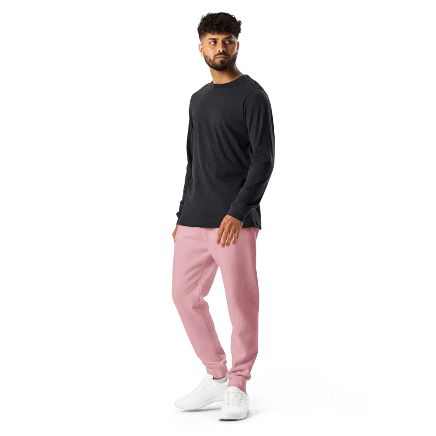 Plain Dusty Light Pink Soft Summer Recycled Polyester Premium Men's Joggers by Treasure Pie product image (12)