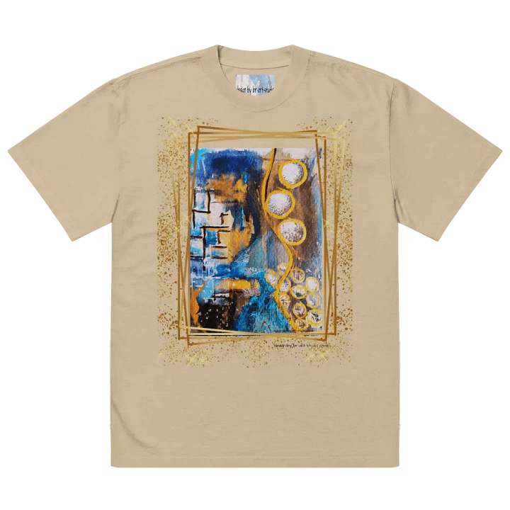 original artwork design with golden frame printed on tshirt product image (2)