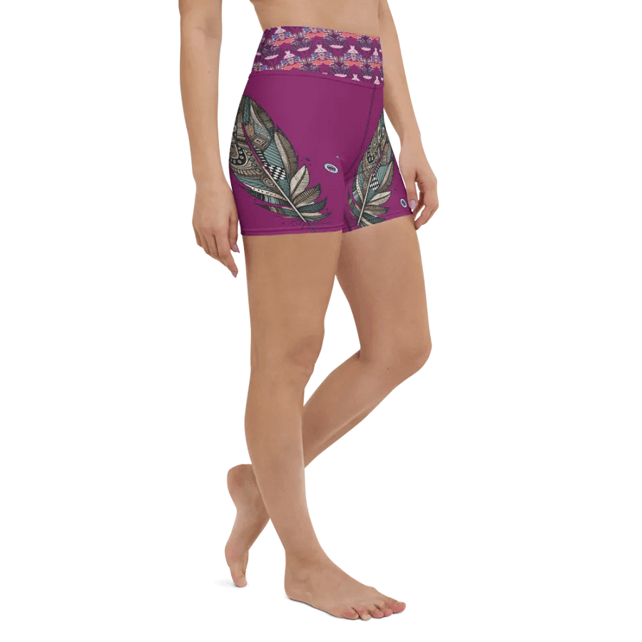 Zen Feather All-Over Yoga Shorts product image (3)