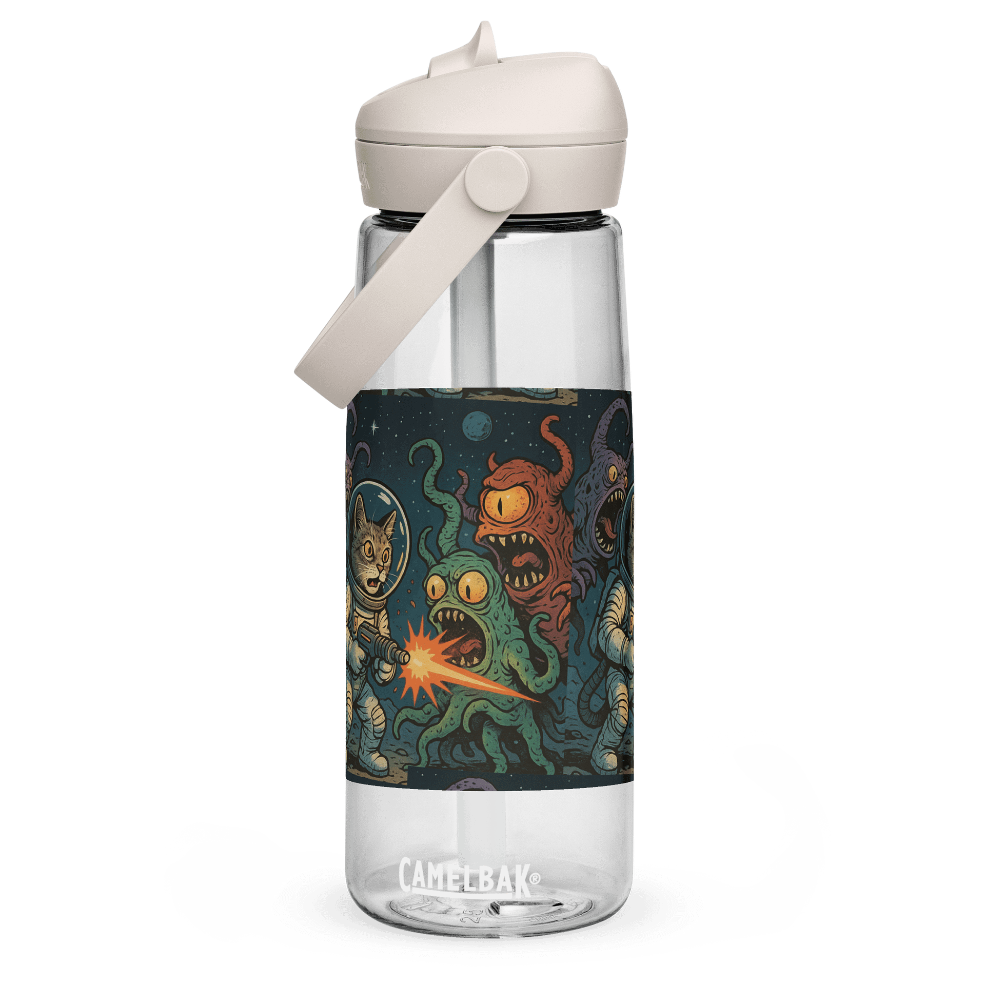 AstroCat Adventure Flip Straw Water Bottle product image (1)
