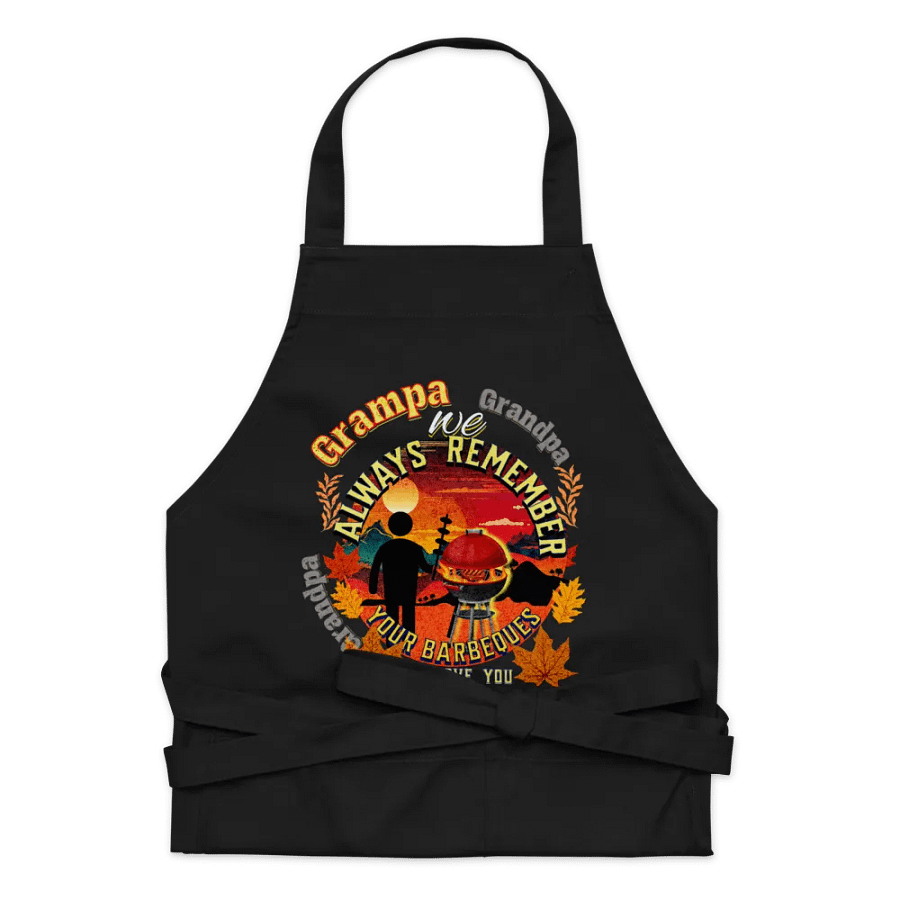 Apron matching T shirt grandad depicting ‘Grampa we always remember your BBQ’.  Perfect gift from grandchildren product image (6)
