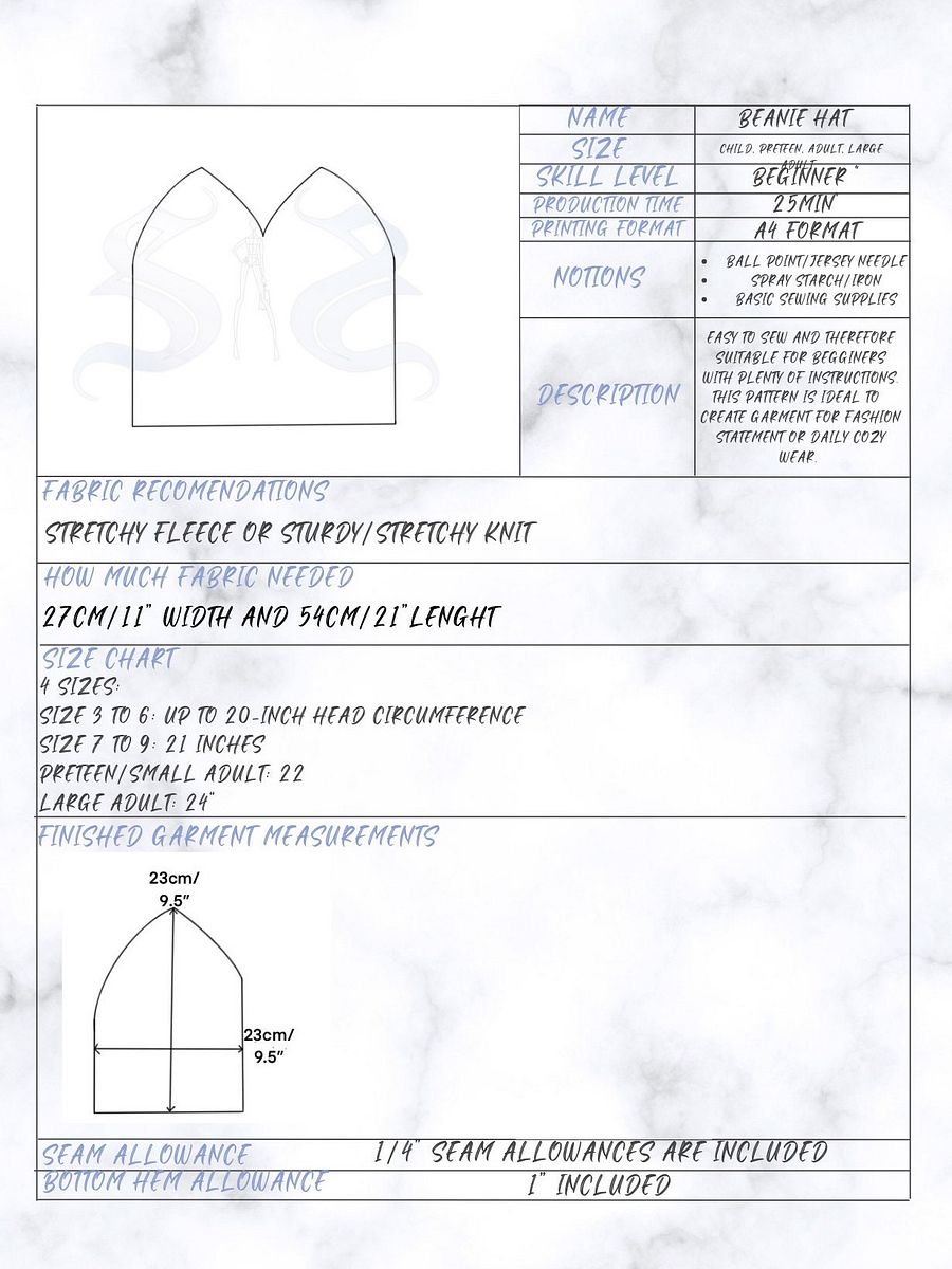Beanie - Digital Sewing Pattern - Your New Favourite Headgear product image (4)