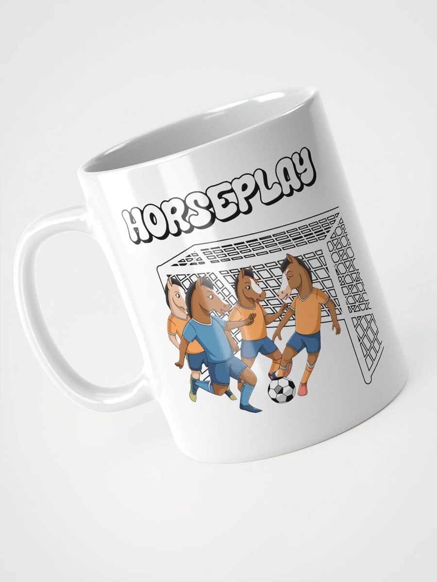 Horseplay - Horses Playing Soccer - Funny Wordplay White Coffee Mug product image (15)