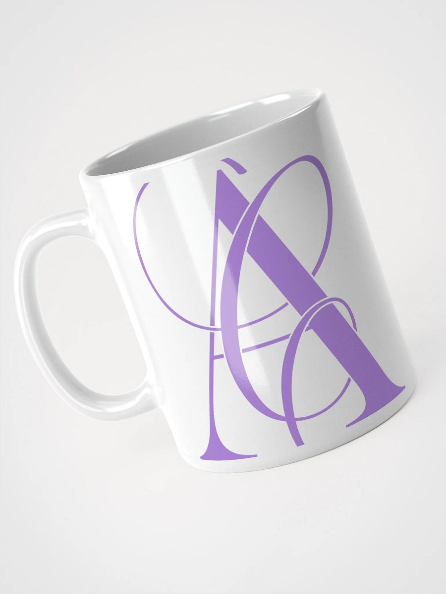 Elegant A Calligraphy White Glossy Mug (Purple) product image (3)