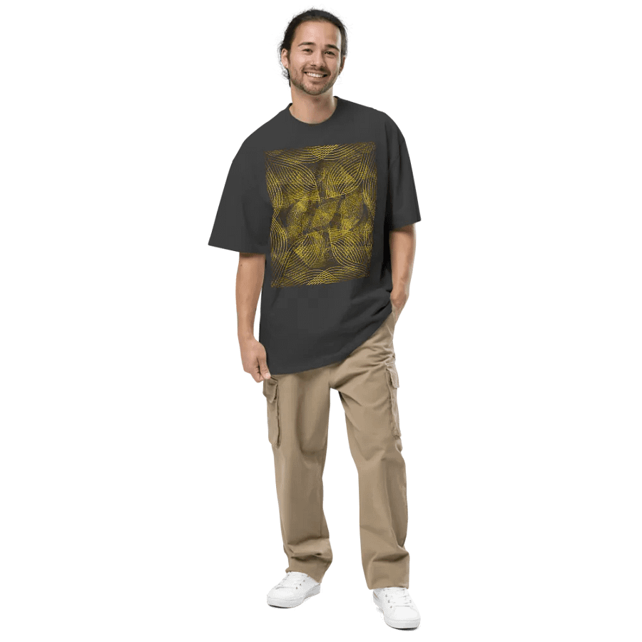 T-Shirt with golden lines and leaf design product image (4)