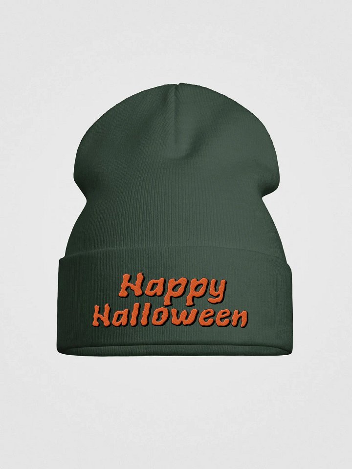 Happy Halloween Embroidered Knit Beanie product image (1)