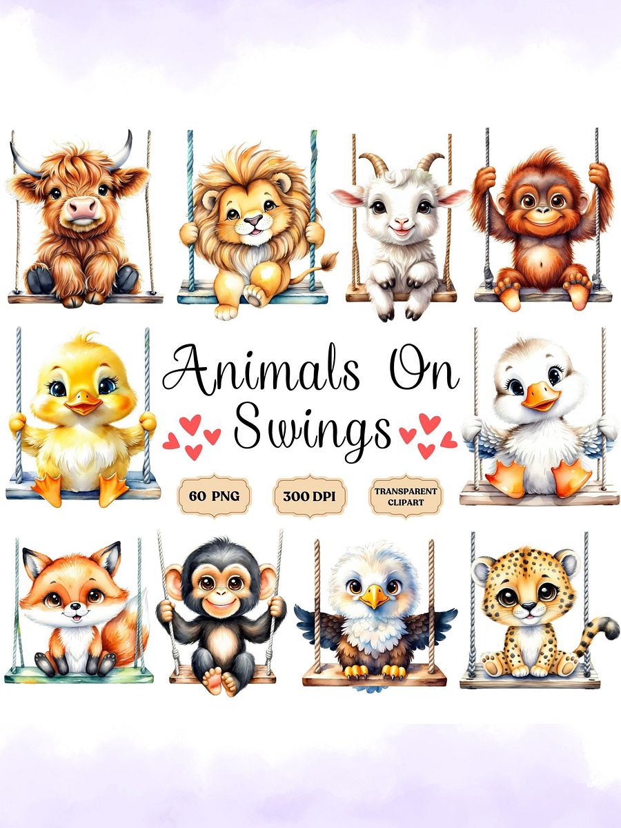 60 Animal Swing Png Graphics Bundle product image (1)