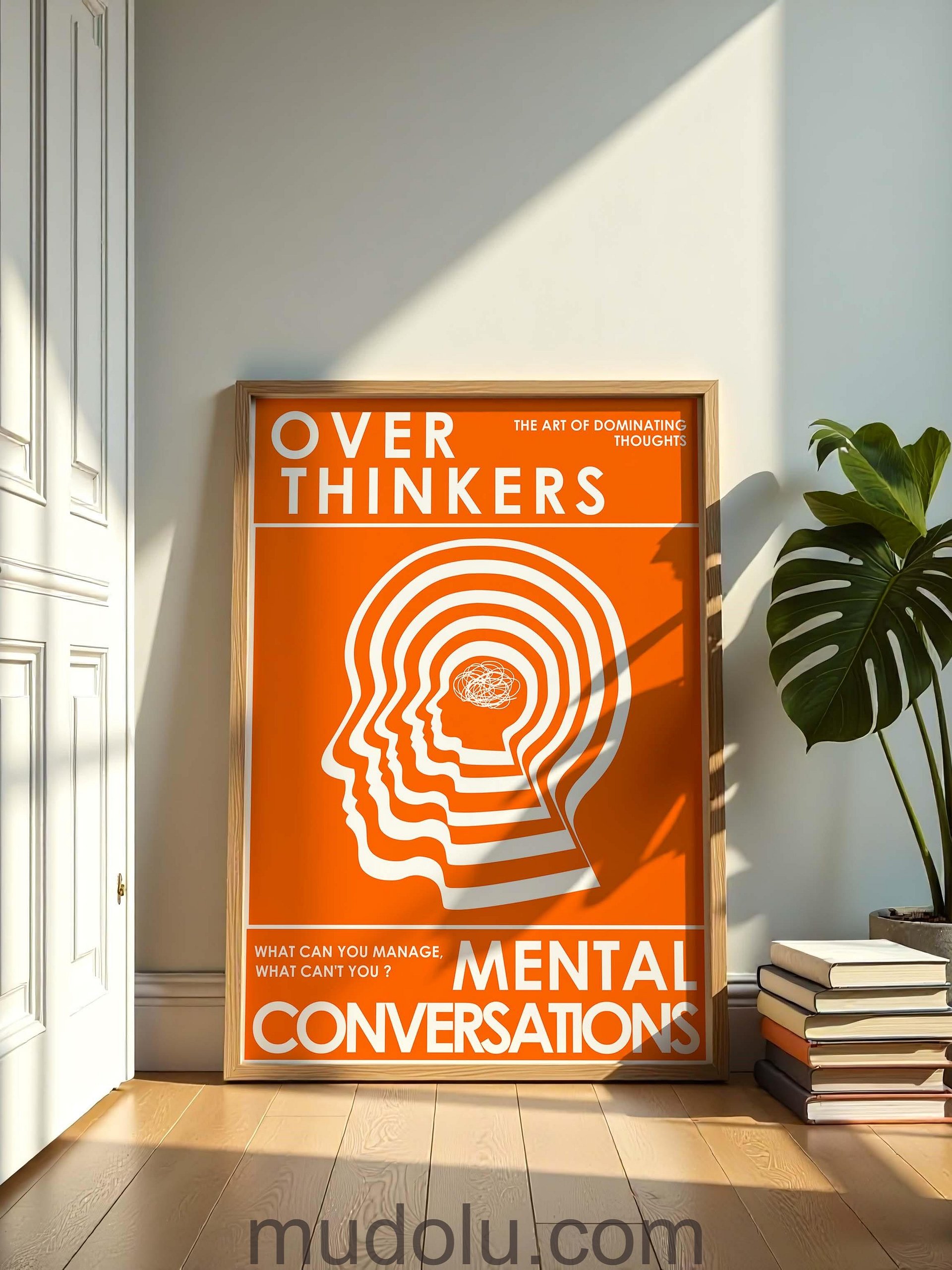 OverThinkers Wall art Poster Orange White product image (10)