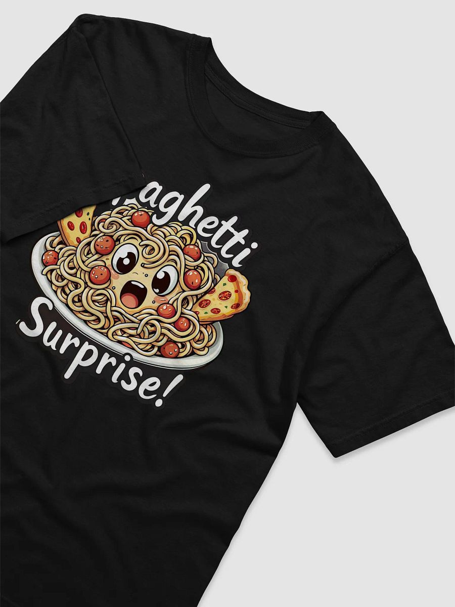 Spaghetti Surprise T-Shirt – Funny Cartoon Pasta Shirt with Pizza Art – Bold Artistic Cotton Tee – Unique Foodie Gift Idea product image (3)