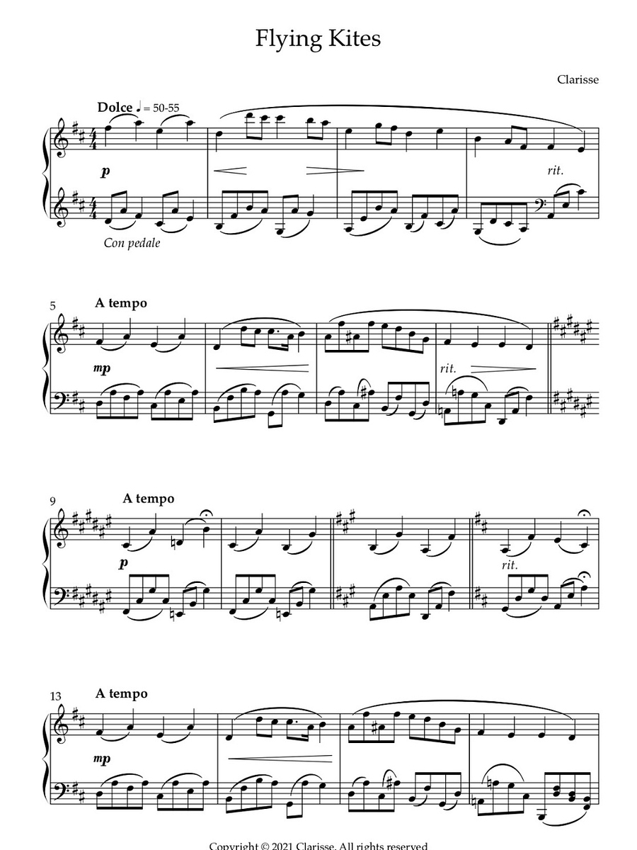 Flying Kites - Sheet Music product image (1)