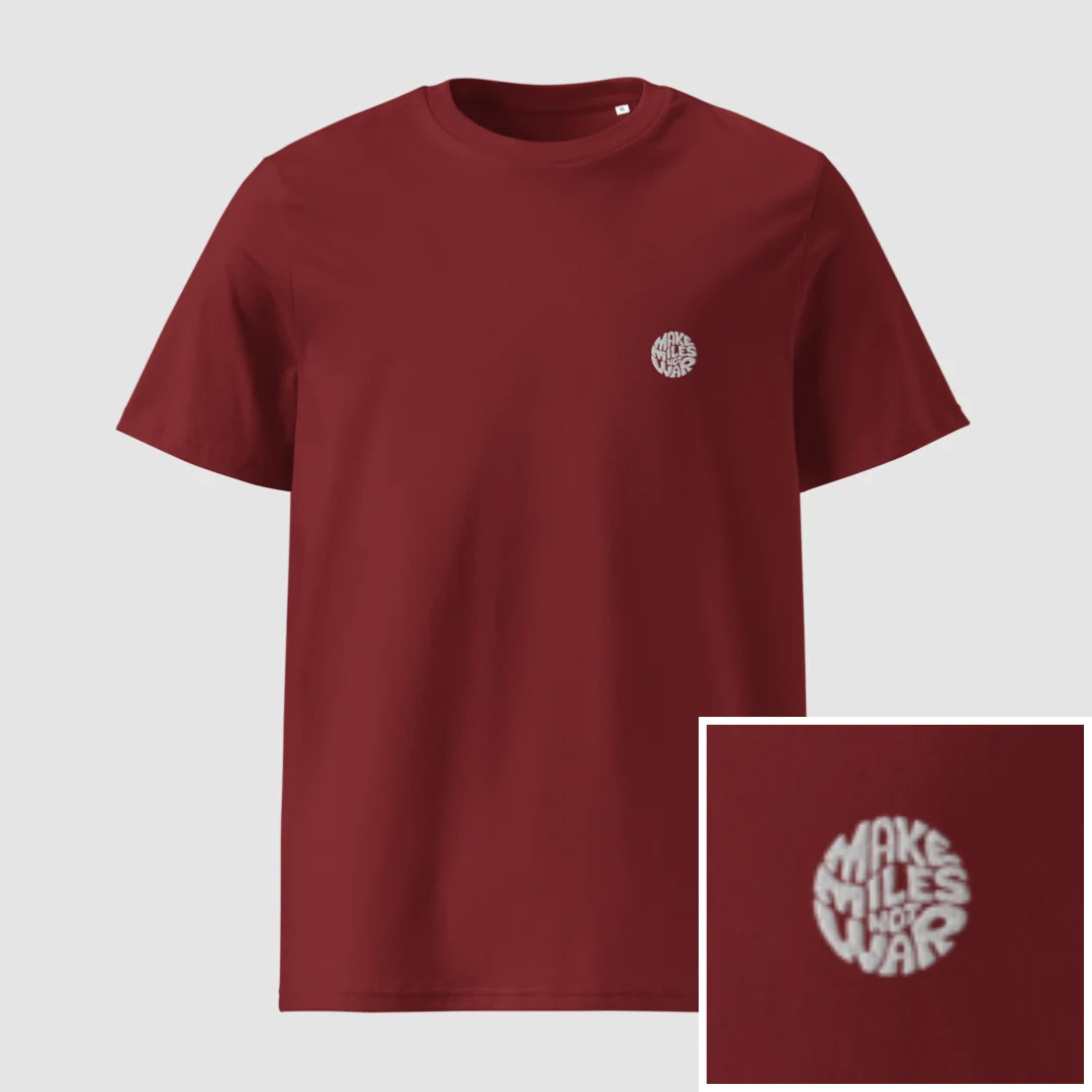 Make miles, not war badge product image (1)