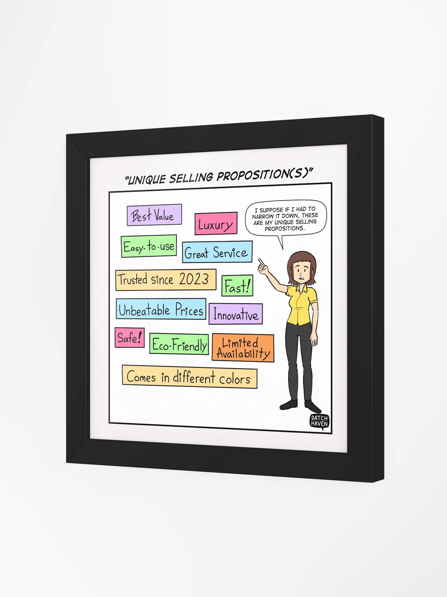 "Unique selling proposition(s)" framed poster (10″×10″) product image (2)