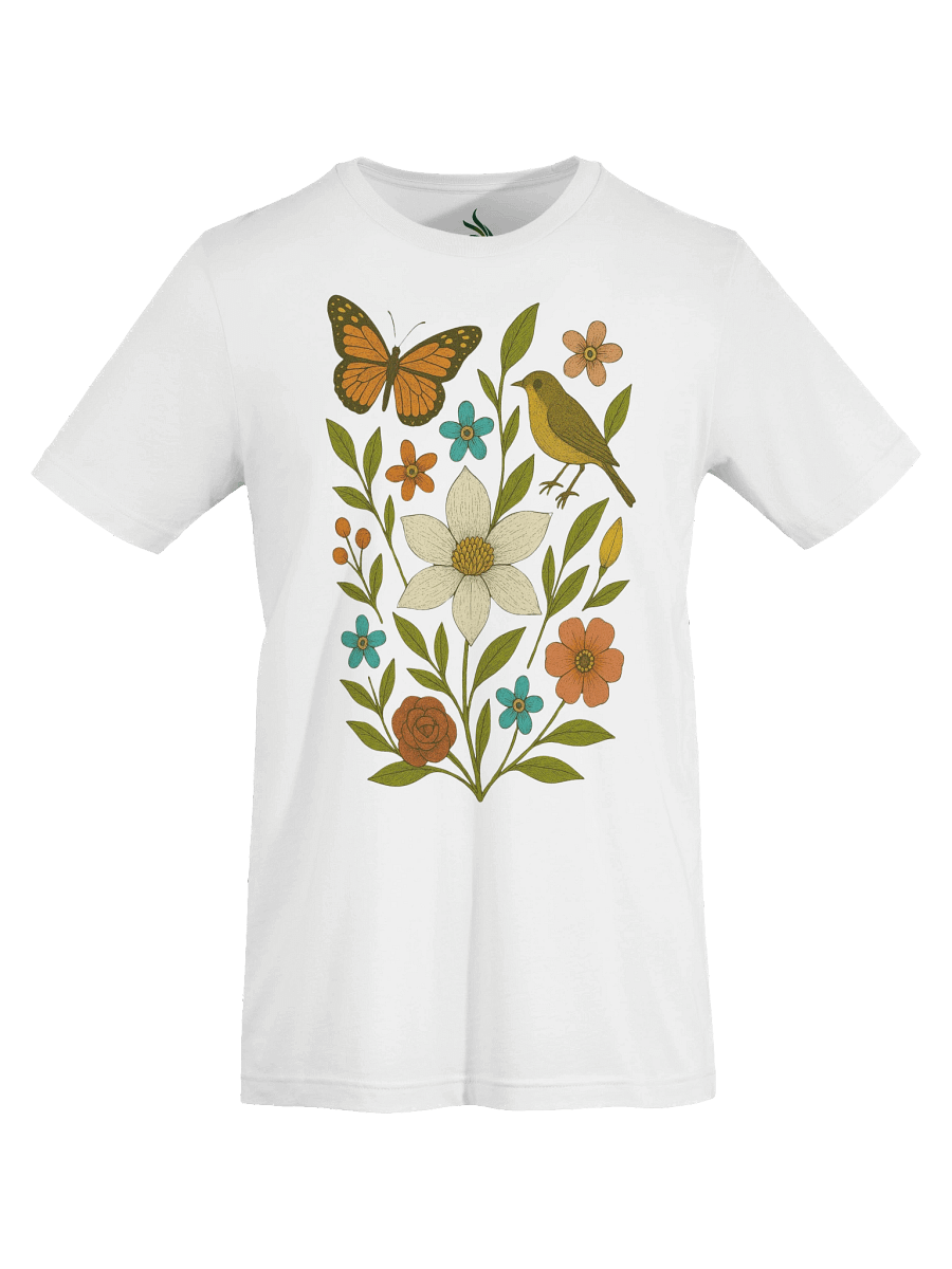 🌿 Calm Nature Vibes T-Shirt – Eco-Friendly Flower & Butterfly Design for Mindful Living product image (73)