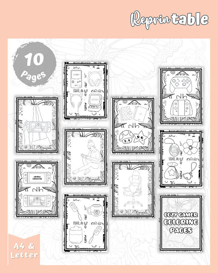 Cozy Up and Color - Cozy Gamer Coloring Pages product image (2)