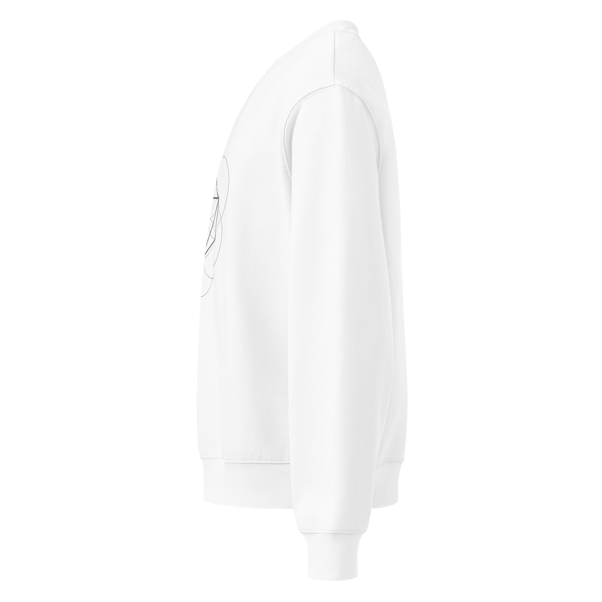 White Sweater – Grey Octahedron (Centered Front & Upper Back Print) product image (3)