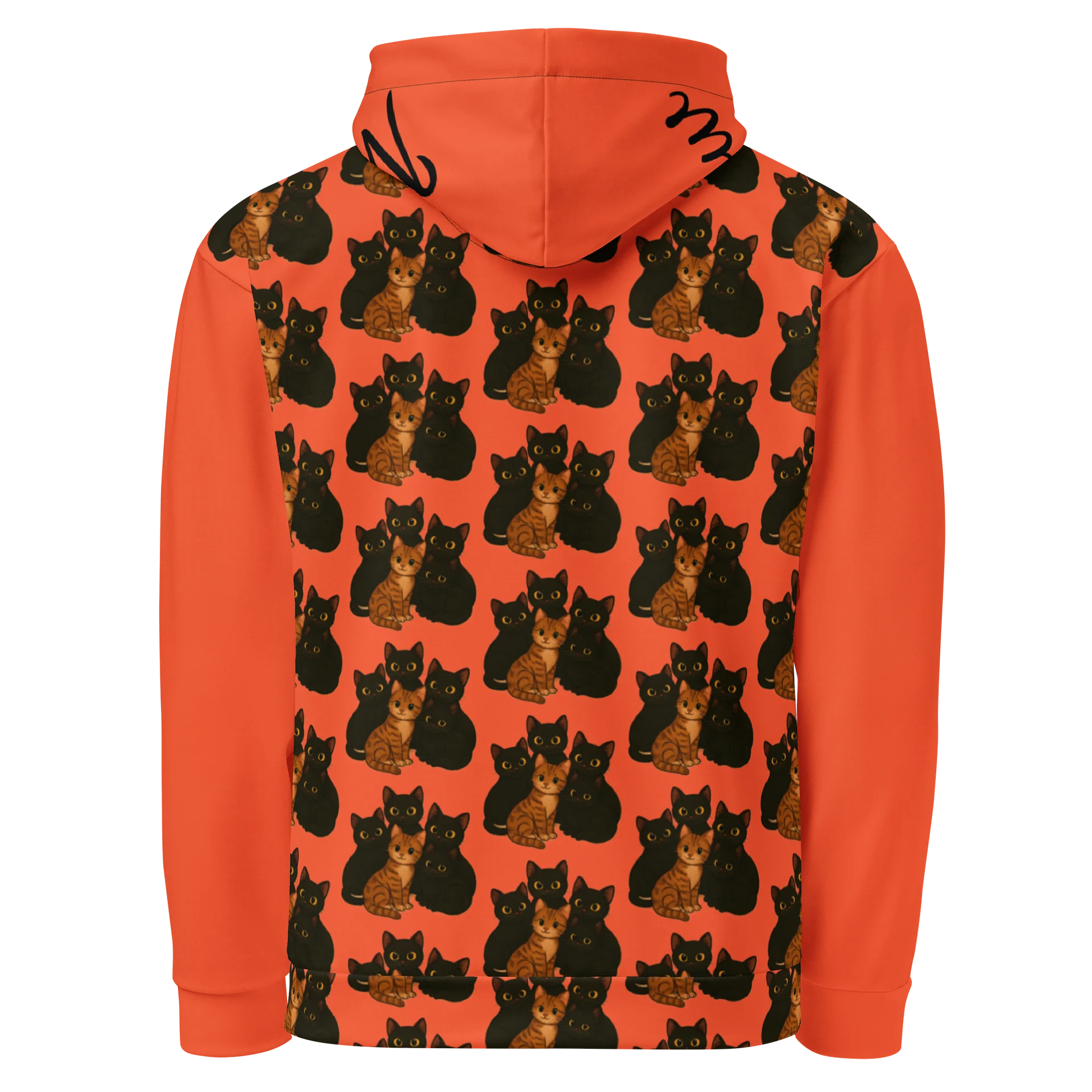 Orange Kitty Abstract Recycled Hoodie product image (3)