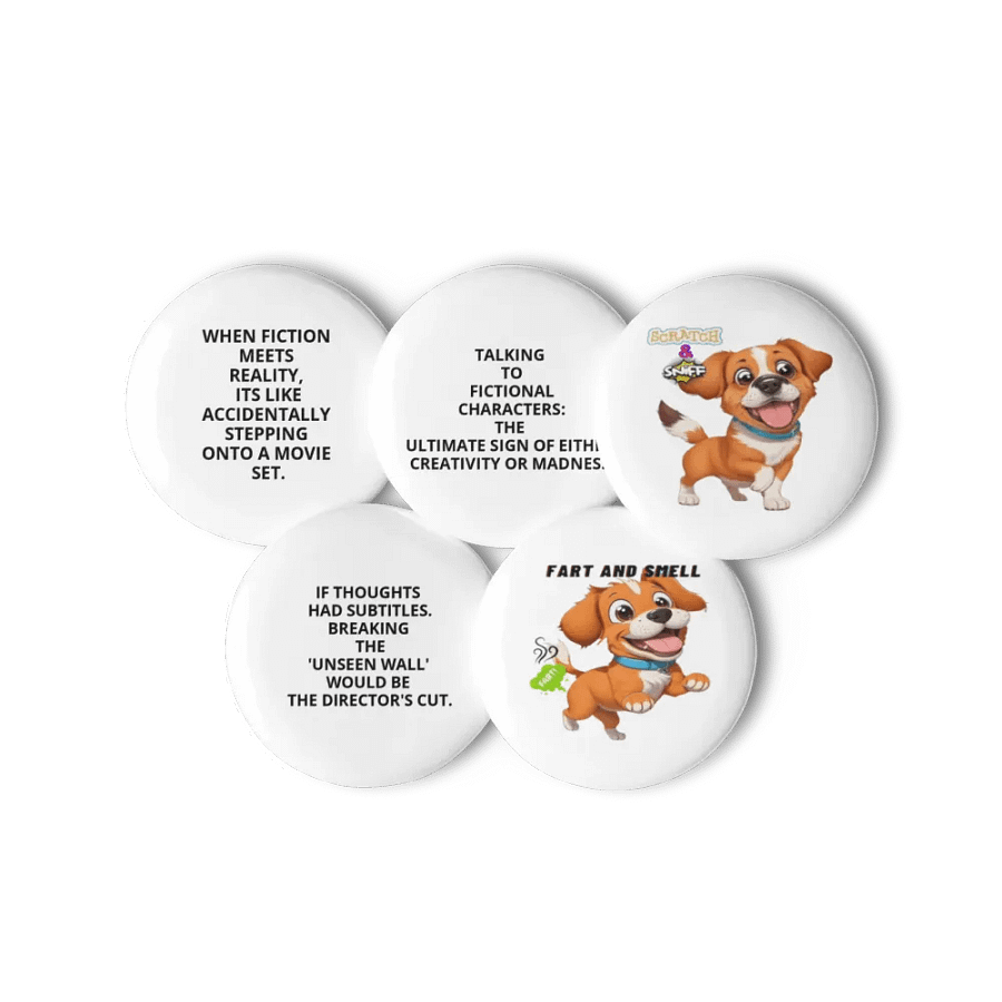 Cheerful Fart and Smell Pin Buttons Set product image (3)
