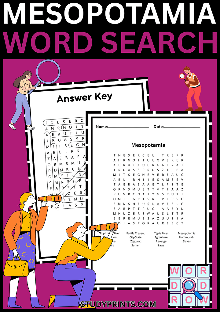 Mesopotamia Word Search Puzzle printable product image (1)