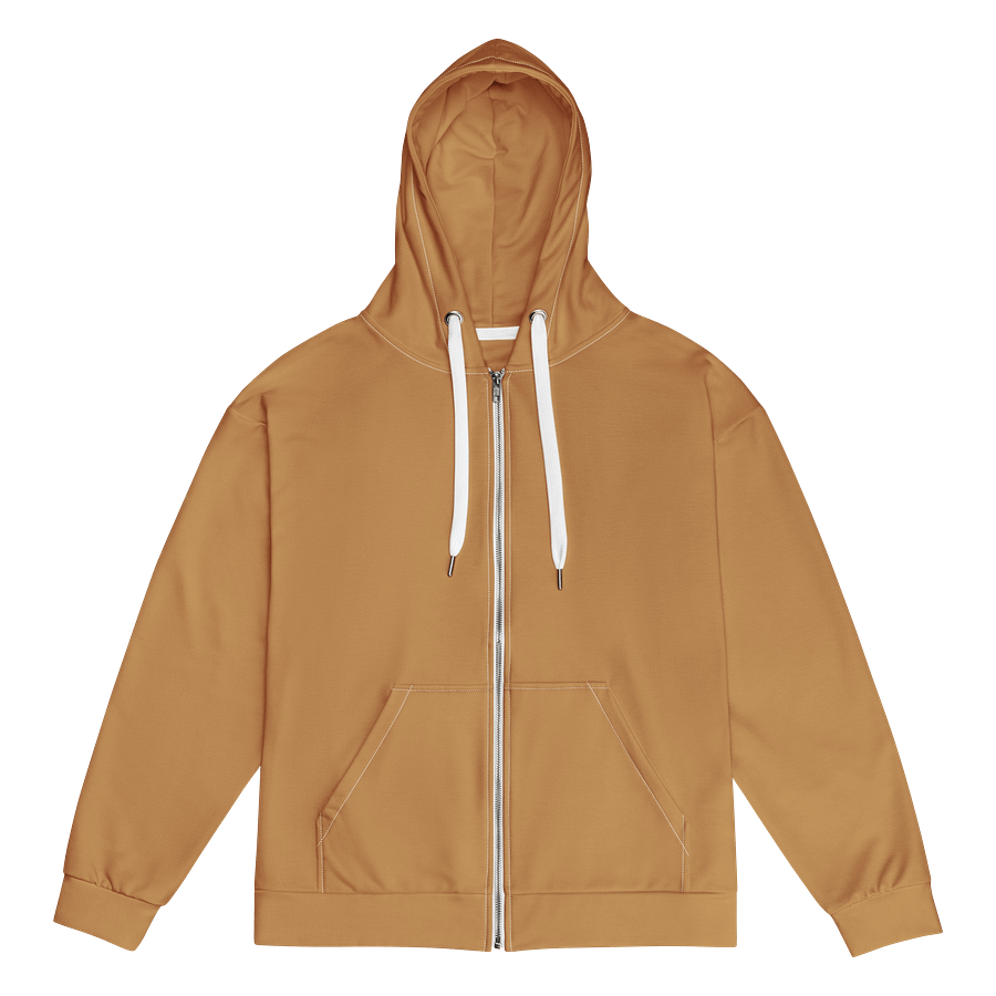 Mojave Desert Brown Solid Color Eco Friendly Unisex Zip Hoodie product image (1)