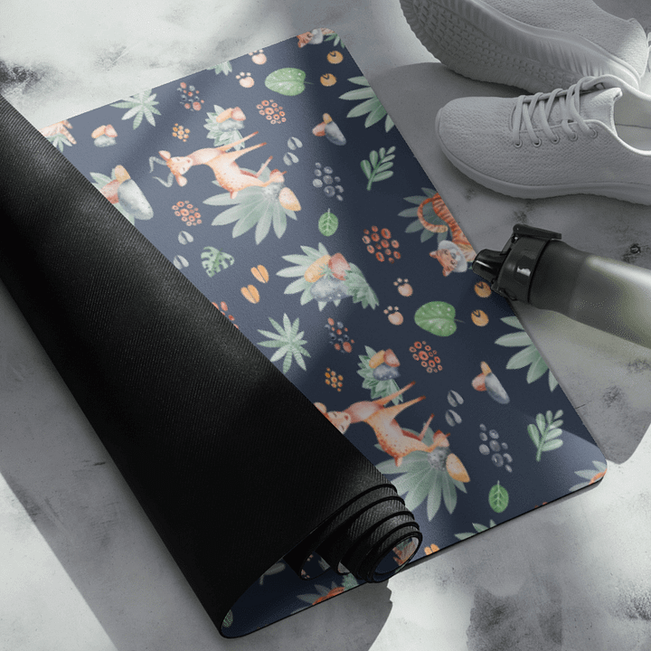 Safari Wild Animals Pattern Yoga Mat by Treasure Pie product image (2)