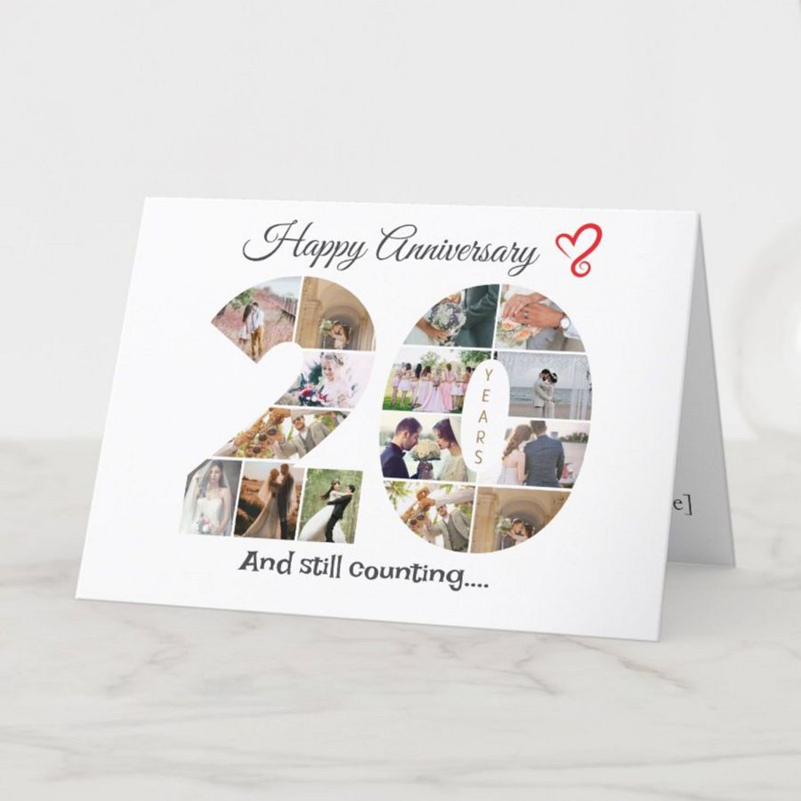 20 Year Anniversary Photo Card Editable Canva Template product image (3)
