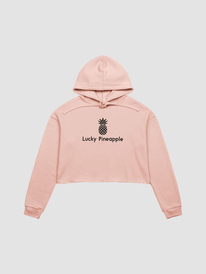 Lucky Pineapple Films Logo Peach Pink Women's Fleece Cropped Hoodie product image (1)