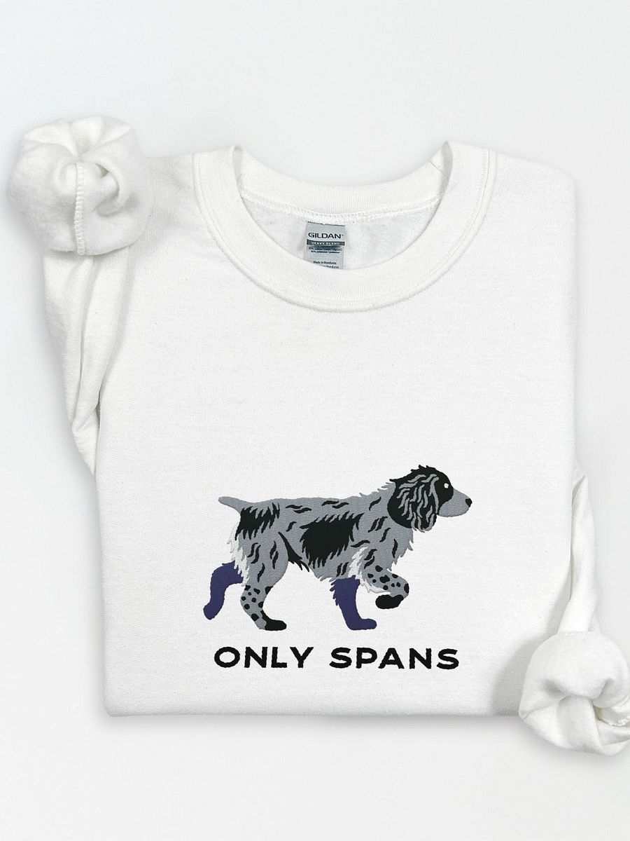 Only Spans Sweatshirt (Embroidered) of a Working Cocker Spaniel(Blue Roan) product image (1)