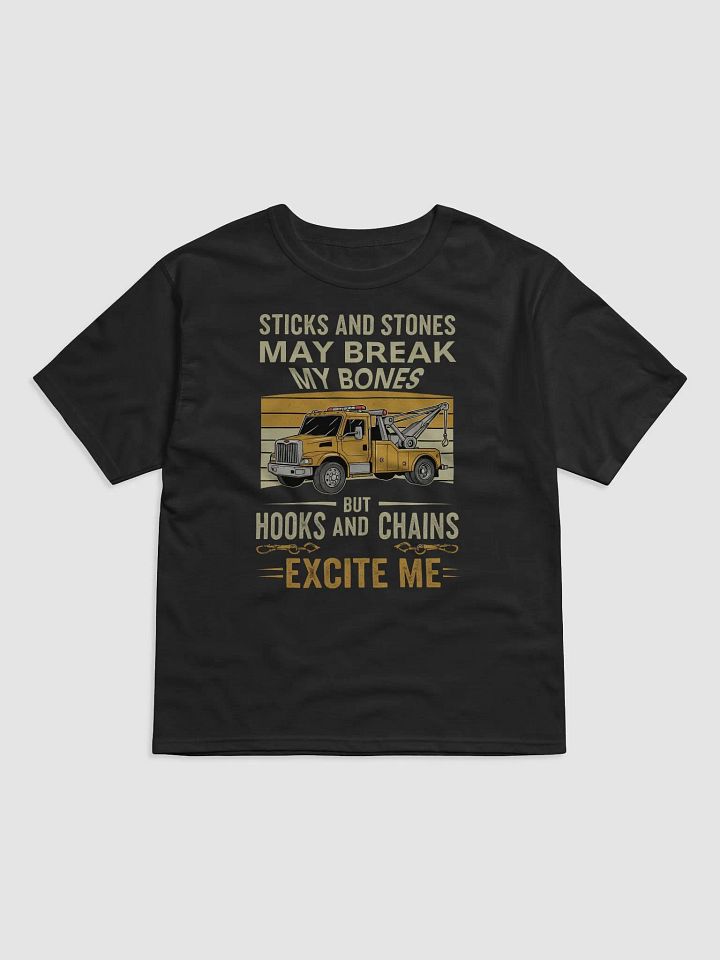 Funny Tow Truck T-Shirt – Hooks and Chains Excite Me – Tow Operator Gift product image (2)