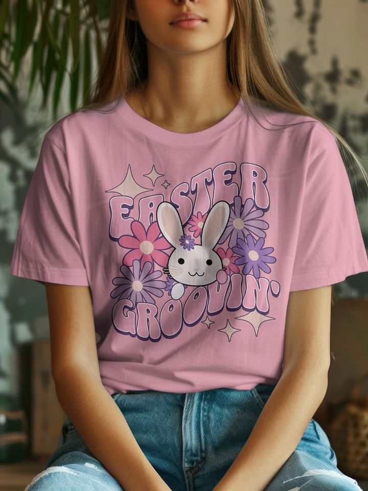 Easter Groovin' Floral Bunny T-Shirt product image (1)