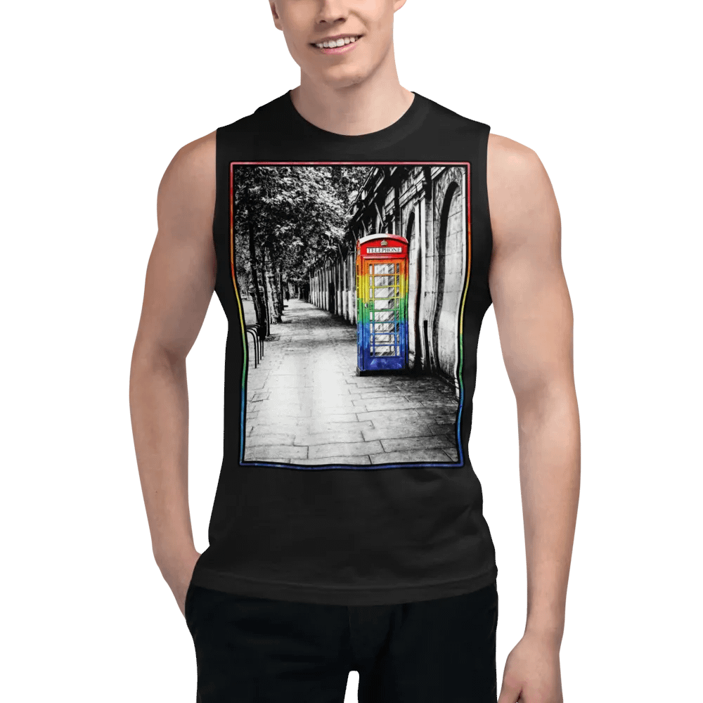 British Telephone Box - LGBTQ Pride Design Muscle Tank product image (6)