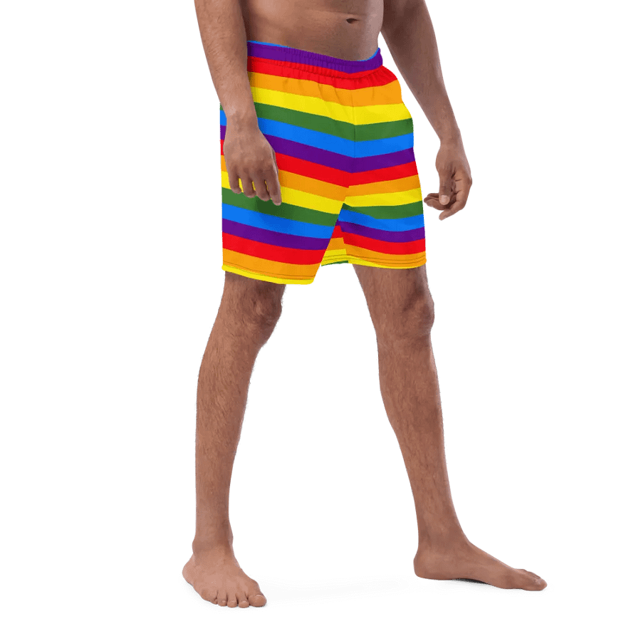 Vibrant Stripes Paradise Swim Shorts product image (3)