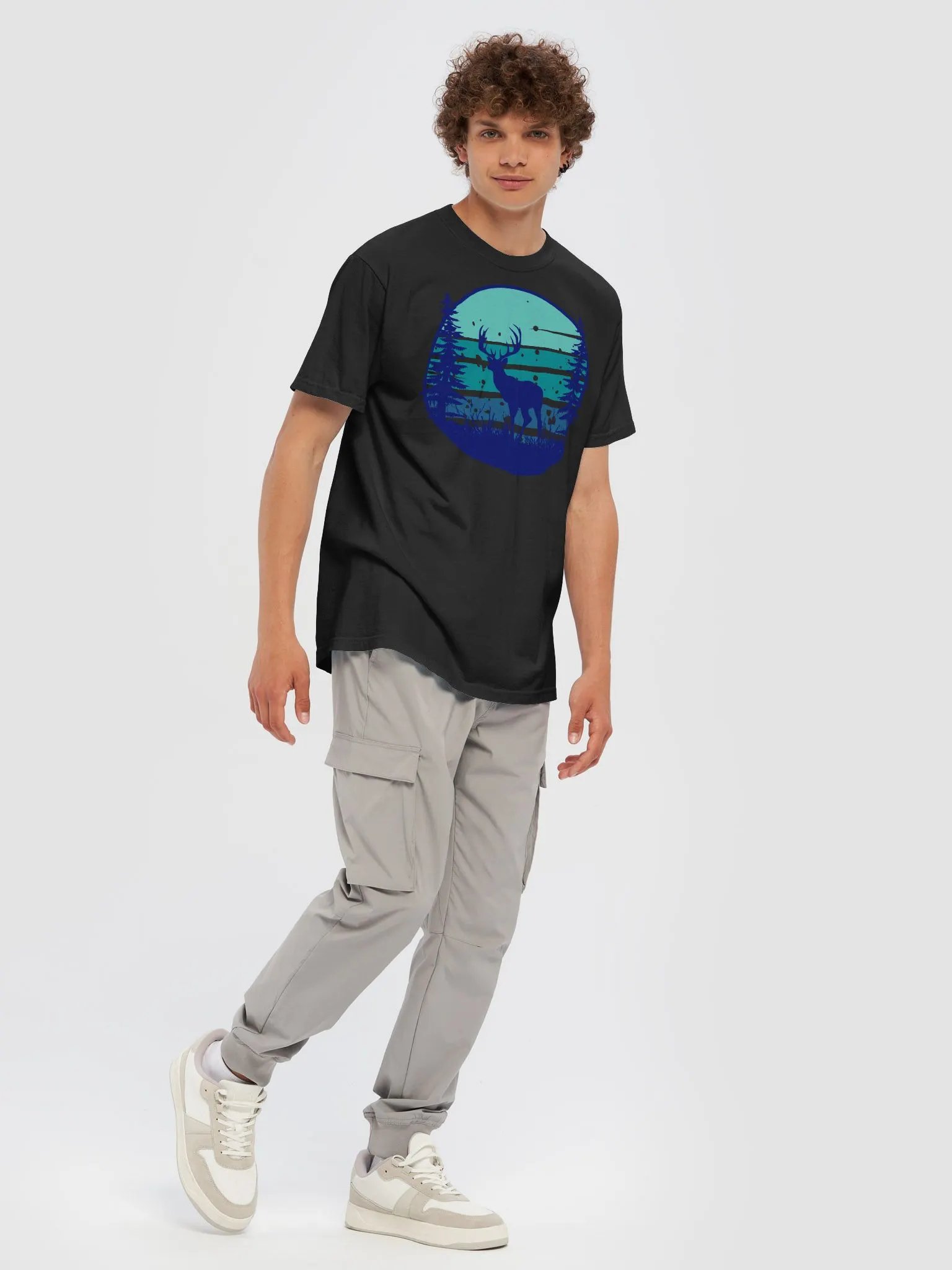 A Majestic Elk In The Woods At Night T-shirt product image (89)